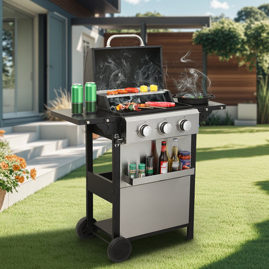 3-Burner Propane Gas BBQ Grill, 25650BTU