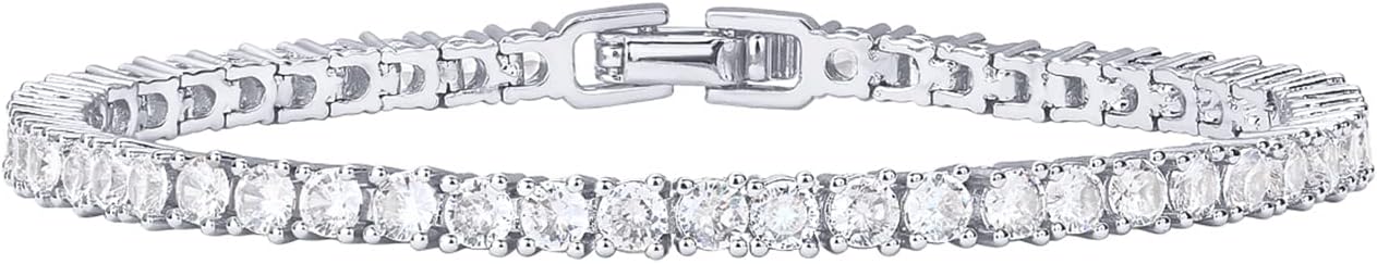 14K Gold Plated 3mm Cubic Zirconia Classic Tennis Bracelet