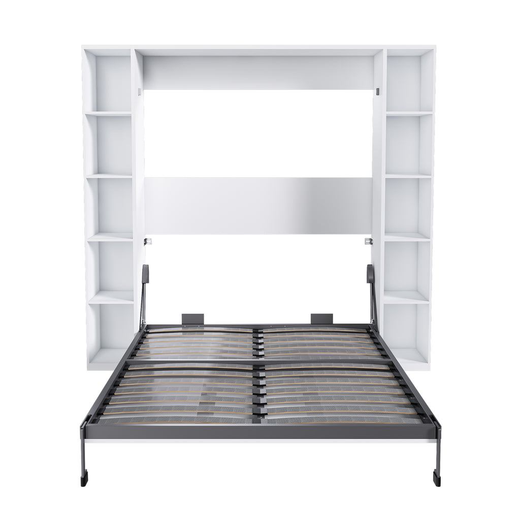 Queen Murphy Bed with Storage Cabinet - Space-Saving Wall Bed