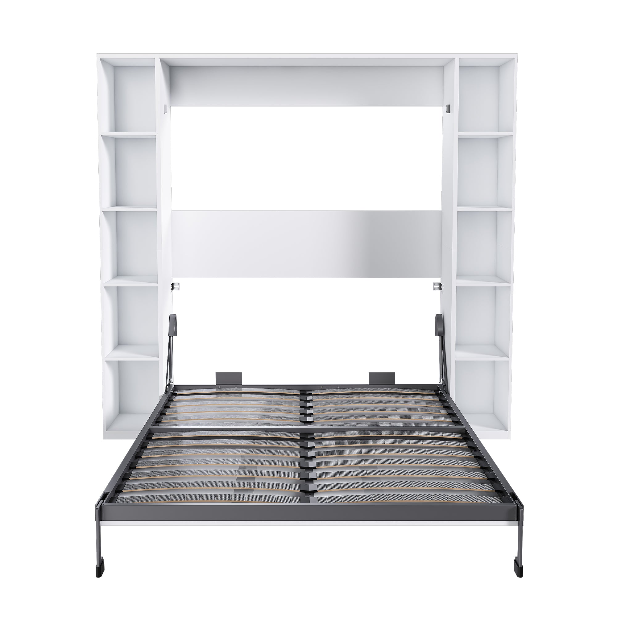 Queen Murphy Bed with Storage Cabinet - Space-Saving Wall Bed