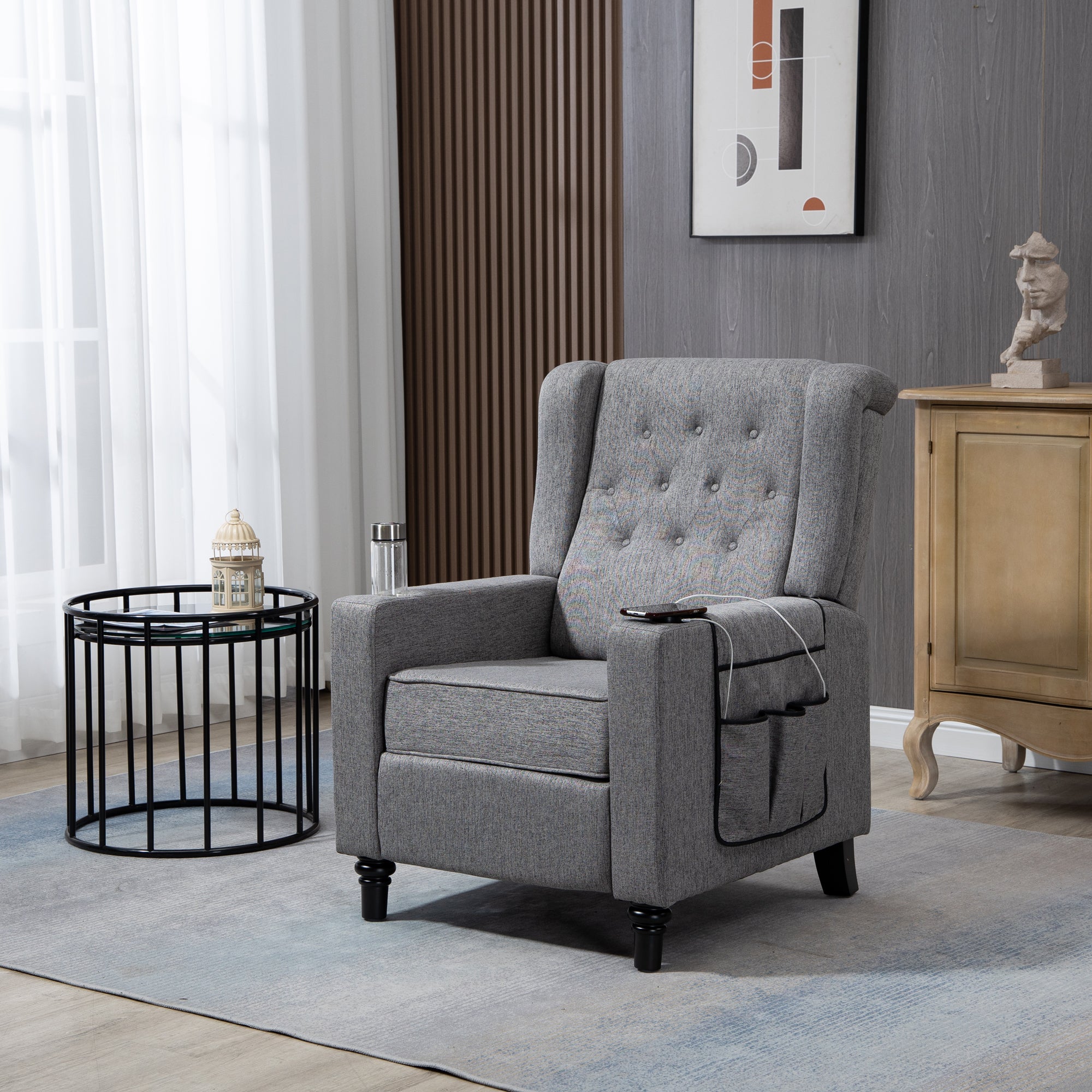 Arm Pushing Recliner Chair,