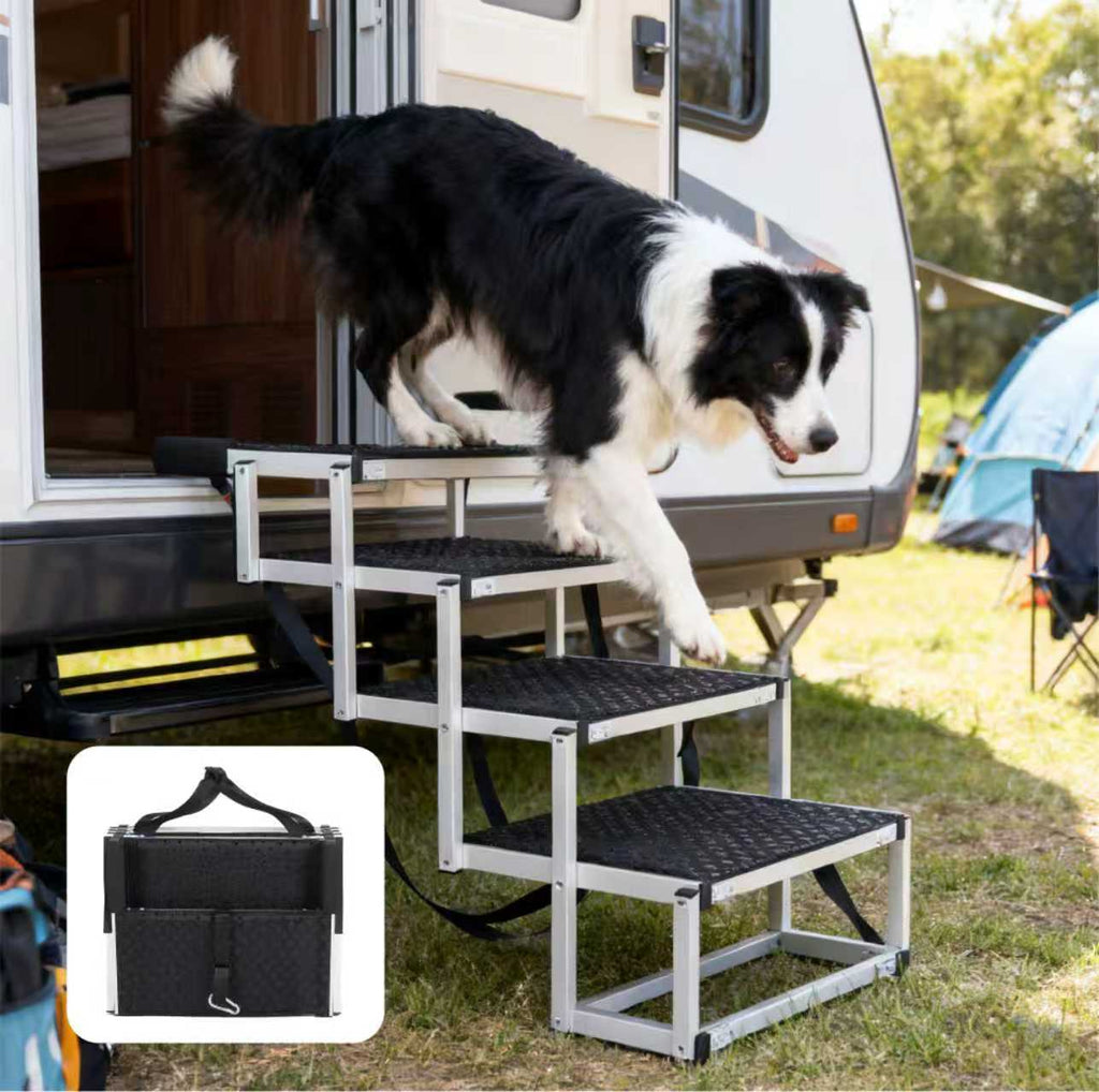 Foldable Dog Ramp for Cars SUVs Trucks - Portable Pet Stairs 250 lbs