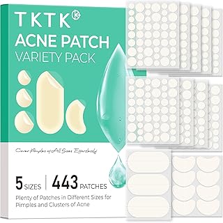 Hydrocolloid Pimple Patches 443 Count | 5 Sizes for Face & Body | Acne Patch for Whiteheads, Zits & Blemishes, All Skin Types