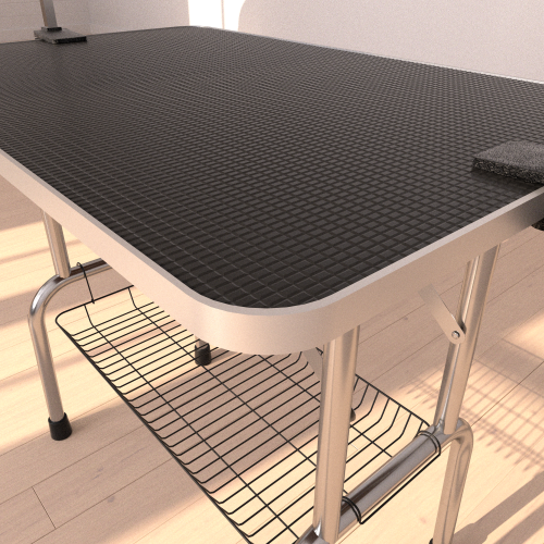Anti-slip rubber surface close-up of grooming table