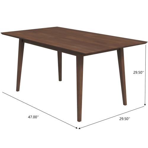 Mid-Century Modern Solid Wood Dining Table - Rectangular Kitchen Table with Natural Finish