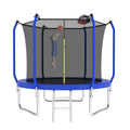 8FT Trampoline with Basketball Hoop - Kids Playing in Backyard