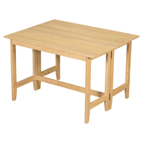 Farmhouse Drop Leaf Dining Table - Extendable Wood Table for Small Spaces & Apartments