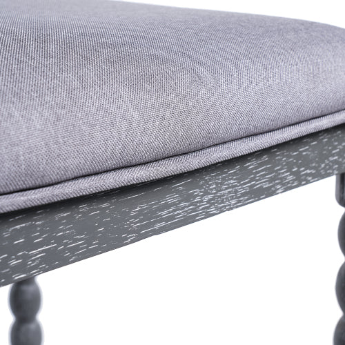 26" Gray Counter Stools Set of 2 | Upholstered Bar Stools with Solid Acacia Wood Frame