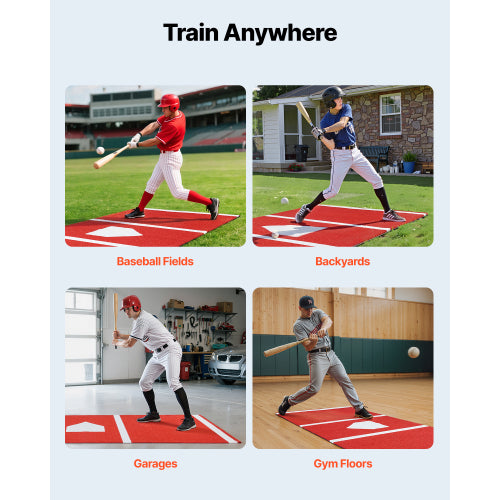 10x3.8 FT Baseball Batting Mat - Train Anywhere Baseball Fields Backyards Garages Gym Floors