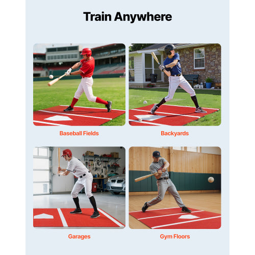 12x6 FT Baseball Batting Mat - Train Anywhere Baseball Fields Backyards Garages Gym Floors