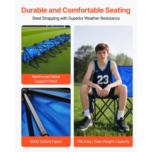 Durable and Comfortable Seating - Reinforced Metal Support Poles 600D Oxford Fabric 176.4 lbs Per Seat