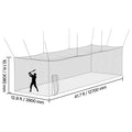 42x13x10 FT Baseball Batting Cage - Player in Action Full Size Training Space