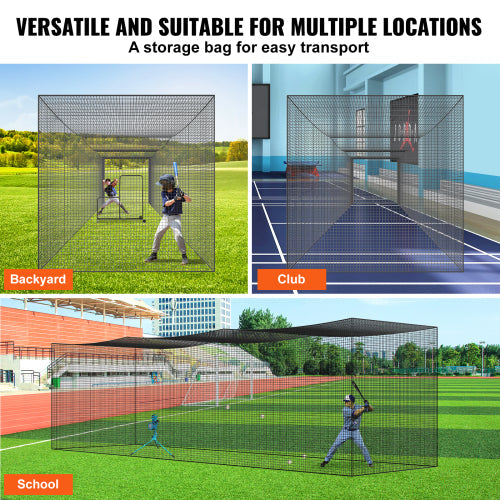 35FT Baseball Batting Cage Net - Versatile Use Backyard Club School