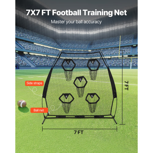 7x7 FT Football Net - Full Dimensions 89x83 inches