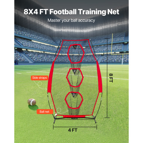 8x4 FT Football Training Net - Size Dimensions