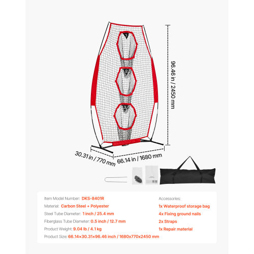 Football Net - Full Dimensions and Accessories Spec Sheet