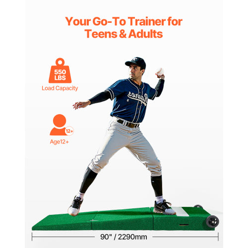 Portable Baseball Pitching Mound - Portable to Take Anywhere Fits in Car Comfortable Handle Roll Away with Wheels