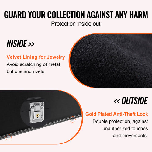 Guard Your Collection - Velvet Lining Interior and Gold Plated Anti-Theft Lock Exterior