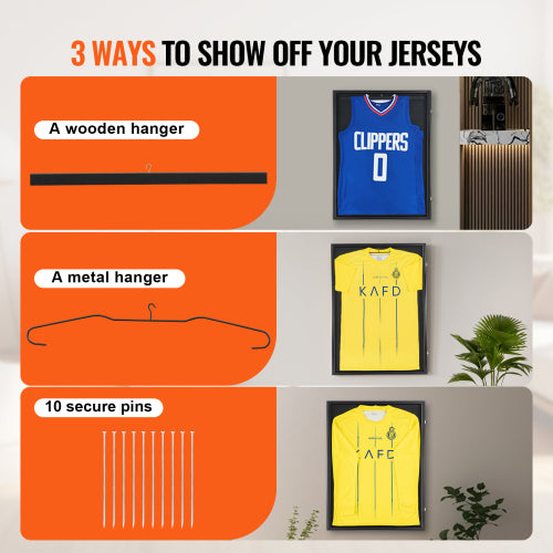 3 Ways to Show Off Your Jerseys - Wooden Hanger Metal Hanger 10 Secure Pins