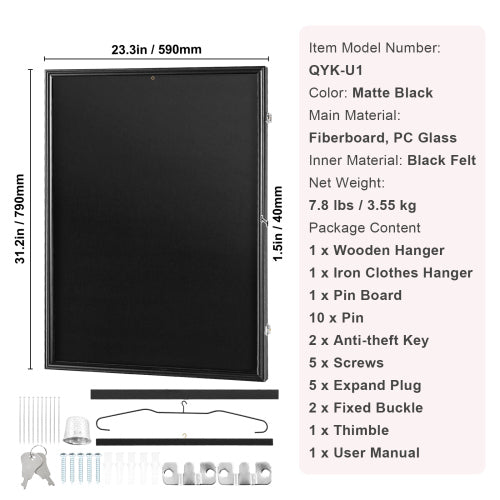 Jersey Shadow Box Dimensions 23.3x31.2 inches with Package Contents List