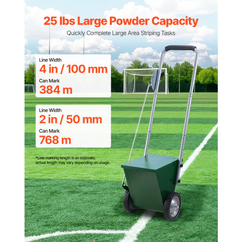 25 lbs Large Powder Capacity - Mark 2520ft at 2 inch or 1260ft at 4 inch