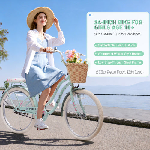 ZUKKA girls cruiser bike safety features chain guard and brakes