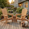 Folding Adirondack Chair Set of 2 | Solid Wood Outdoor Patio Chairs | Backyard, Deck, Fire Pit