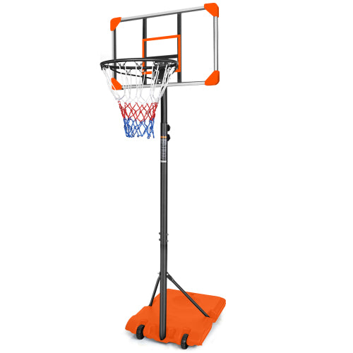 Portable Basketball Goal System with Height Adjustable 5.6 to 7FT, 28 Inch Backboard for Indoor Outdoor Use