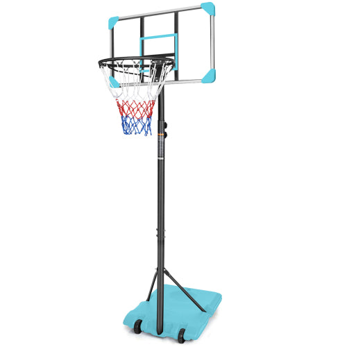 Portable Basketball Goal System with Height Adjustable 5.6 to 7FT, 28 Inch Backboard for Indoor Outdoor Use