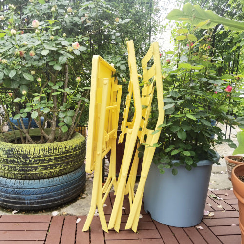 3-Piece Folding Bistro Set - Outdoor Patio Table & Chairs for Balcony & Small Spaces