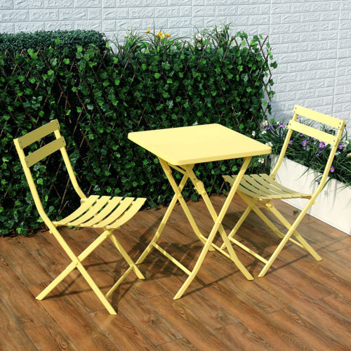 3-Piece Folding Bistro Set - Outdoor Patio Table & Chairs for Balcony & Small Spaces