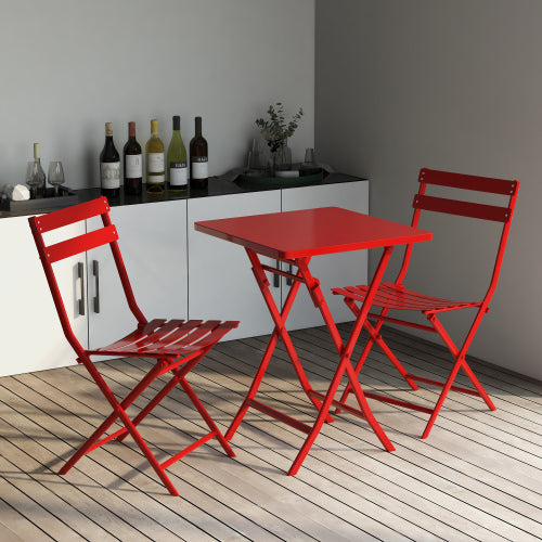 3-Piece Folding Bistro Set - Outdoor Patio Table & Chairs for Balcony & Small Spaces