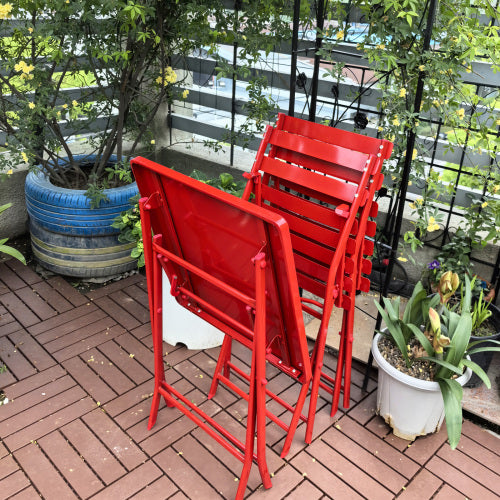 3-Piece Folding Bistro Set - Outdoor Patio Table & Chairs for Balcony & Small Spaces