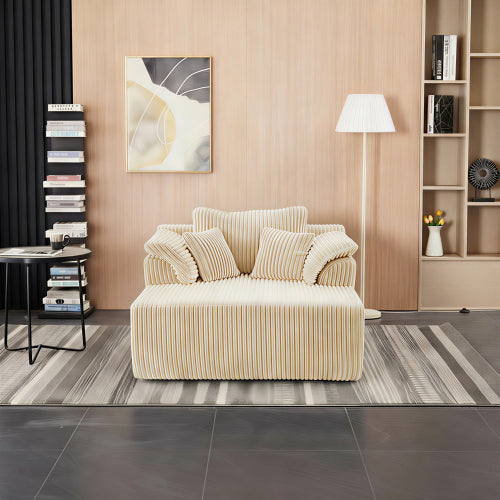 60" Oversized Corduroy Lounge Chair - Cloud Sofa Bed with Deep Seat for Living Room