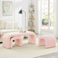 Set of 3 Teddy Ottoman Benches - Modern U-Shaped Entryway & Bedroom Seating (44" + 18")