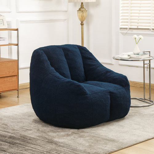 Bean Bag Chair - Navy Blue, lifestyle view in living room