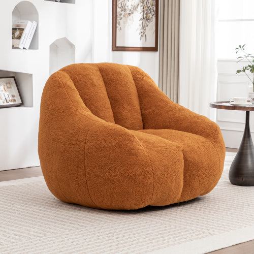 Bean Bag Chair - Orange, lifestyle view in living room