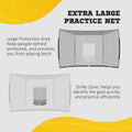 Soozier Baseball Net - Extra Large Practice Net with Strike Zone Outdoor Setup
