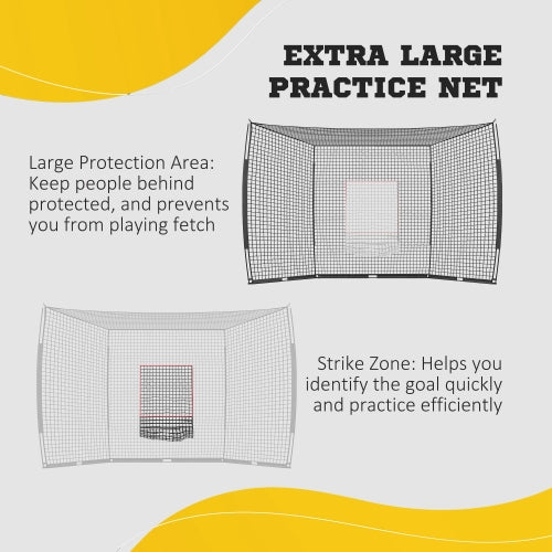 Soozier Baseball Net - Extra Large Practice Net with Strike Zone Outdoor Setup