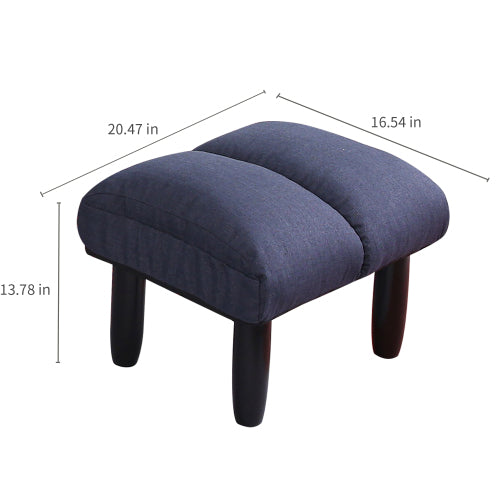 Japanese Floor Reclining Chair | 14-Level Adjustable Back, 360° Swivel Base & Spring Seat | Folding Tatami Lazy Sofa for Living Room & Bedroom, Navy