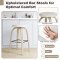 Beige Swivel Bar Stools, Set of 2 – 30-Inch Backless Seating