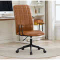 High-Back PU Leather Office Chair | 360° Swivel, Adjustable Height, Foam Cushion & Armrests | Ergonomic Desk Chair for Home & Office, Brown/Black