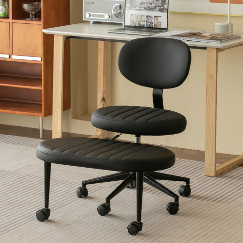 Black ergonomic cross legged ADHD office chair height adjustable