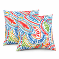Outdoor Throw Pillows Set of 2 | 18x18 Waterproof & Fade-Resistant Patio Cushions for Garden, Porch & Poolside, Paisley Red