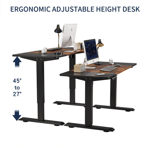 55" Electric Standing Desk - Height Adjustable Sit Stand Desk for Home Office & Gaming