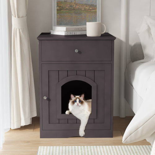 Wooden Cat Litter Box Enclosure - room lifestyle view