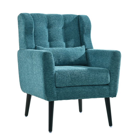 Modern Teal Accent Chair Upholstered Foam Filled Living Room Chairs