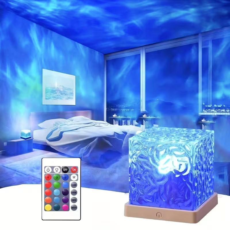 LED Color Changing Water Light - USB Mood Lamp with Remote Control