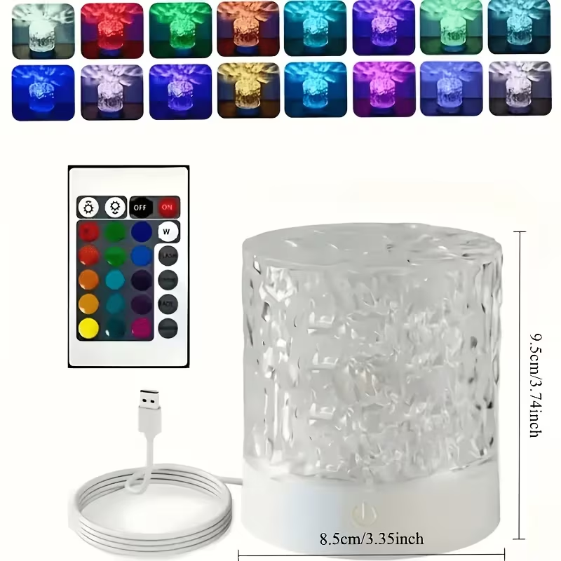 LED Color Changing Water Light - USB Mood Lamp with Remote Control